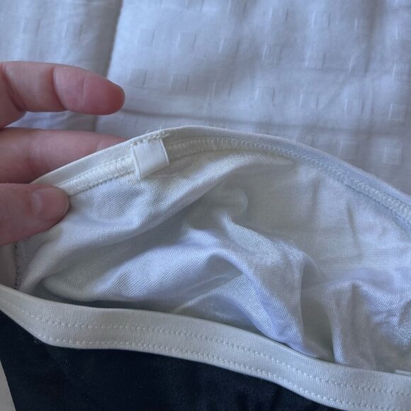 Rare Vintage Black + White Diagonally Striped Strapless One Piece S - Picture 8 of 13